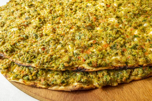 Close Traditional Turkish Flavor Lahmacun — Stock Photo, Image