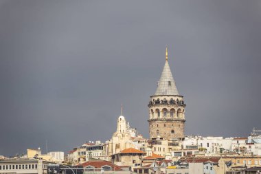 İstanbul, Türkiye-Şubat 20,2019. Cityscape şehir manzaralı ve İstanbul galata Kulesi ve Binalar