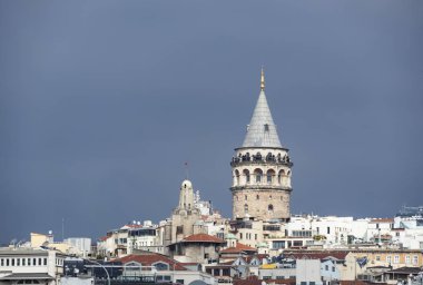 İstanbul, Türkiye-Şubat 20,2019. Cityscape şehir manzaralı ve İstanbul galata Kulesi ve eski şehir
