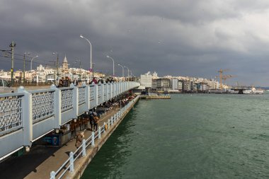 İstanbul, Türkiye-Şubat 20,2019. Cityscape şehir manzaralı ve istanbul'dan galata Köprüsü ve eski şehir