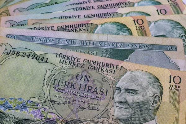 Close Old Turkish Banknotes Use — Stock Photo, Image