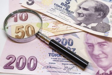 Türk Lirası banknot kadar kapatın ve circulaton içinde sikke