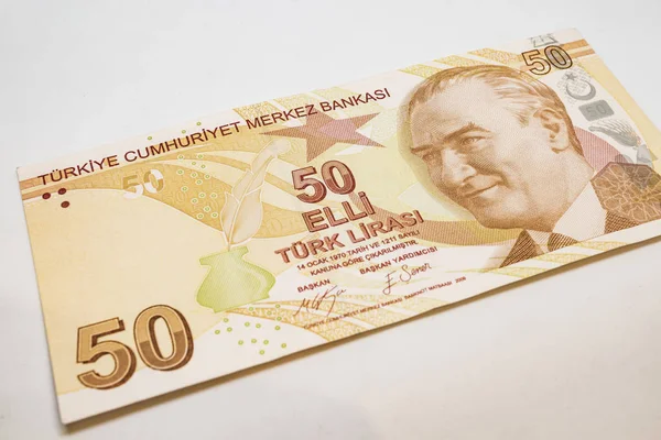 Close Turkish Lira Banknotes Coin Circulaton — Stock Photo, Image