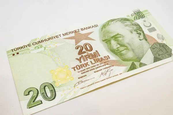トルコのリラの銀行券を閉じ Circulaton のコイン — ストック写真