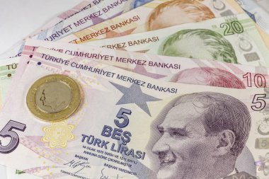 Türk Lirası banknot kadar kapatın ve circulaton içinde sikke