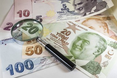 Türk Lirası banknot kadar kapatın ve circulaton içinde sikke