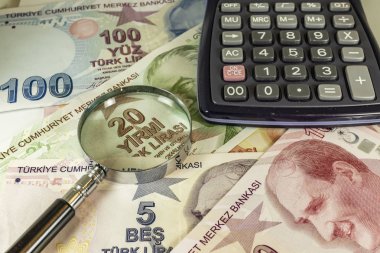 Türk Lirası banknot kadar kapatın ve circulaton içinde sikke