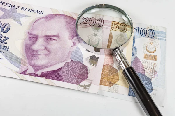 Cerrar Billetes Lira Turca Moneda Circulación — Foto de Stock