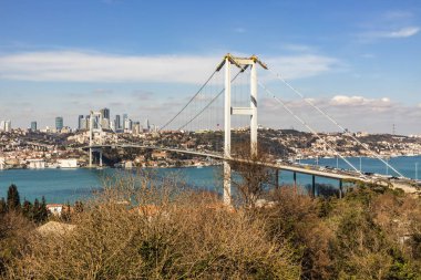 nakkastepe, istanbul, Türkiye-Mart 3,2019.cityscape Boğaz manzaralı ve 15 Temmuz Köprüsü'nden istanbul'nakkastepe Parkı Şehitler