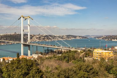nakkastepe, istanbul, Türkiye-Mart 3,2019.cityscape Boğaz manzaralı ve 15 Temmuz Köprüsü'nden istanbul'nakkastepe Parkı Şehitler