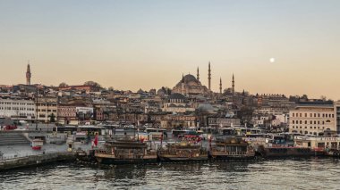 Eminönü, istanbul, Türkiye-Mart 22,2019. Cityscape ve eski şehir istanbul'dan sabahın erken saatlerinde görüntülemek