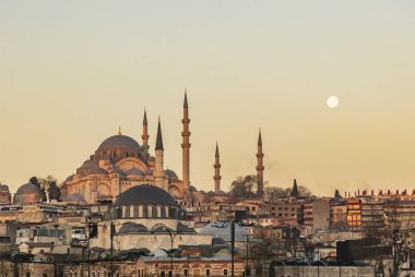 Eminönü, istanbul, Türkiye-Mart 22,2019. Cityscape ve eski şehir istanbul'dan sabahın erken saatlerinde görüntülemek