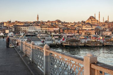 Eminönü, istanbul, Türkiye-Mart 22,2019. Cityscape ve eski şehir istanbul'dan sabahın erken saatlerinde görüntülemek