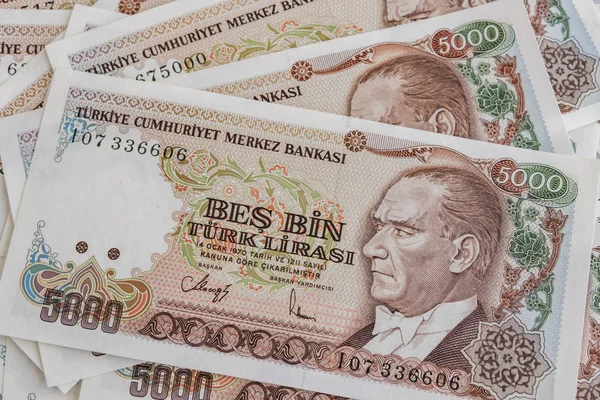 Крупним Планом Старі Турецькі Банкноти Ліри — стокове фото