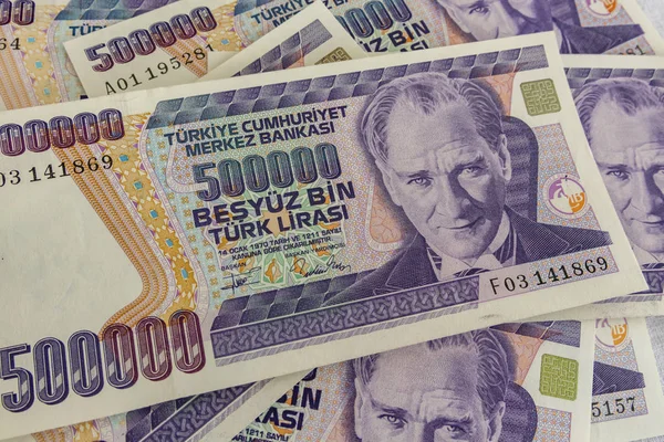 Cerrar Viejos Billetes Lira Turca —  Fotos de Stock