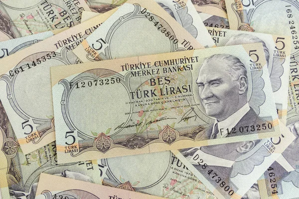 Alte Türkische Lira Banknoten Schließen — Stockfoto