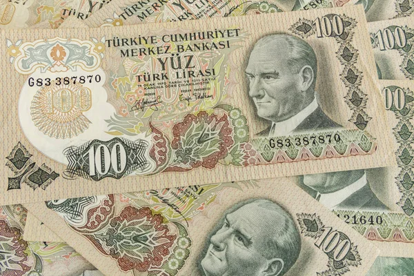 Stare Banknoty Liry Tureckiej Bliska — Zdjęcie stockowe