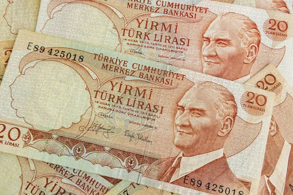 Fermer Les Vieux Billets Lire Turque — Photo