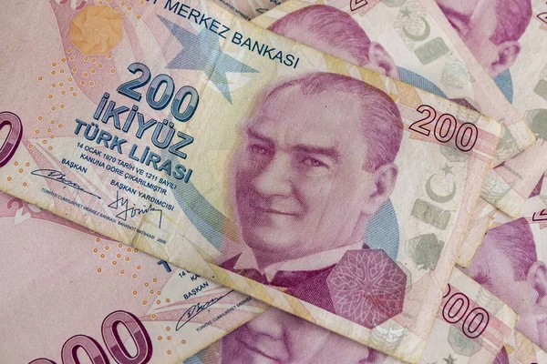 Yüz Türk Lirası Banknotlar Dolaşıma Kapatın — Stok fotoğraf