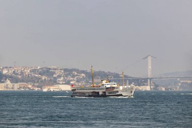 sarayburnu,istanbul,türkiye-mart 23,2019. cityscape ve şehir hatları feribot ile İstanbul sarayburnu görünümü.