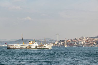 sarayburnu,istanbul,türkiye-mart 23,2019. cityscape ve şehir hatları feribot ile İstanbul sarayburnu görünümü.
