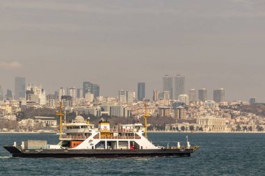 sarayburnu,istanbul,türkiye-mart 23,2019. cityscape ve şehir hatları feribot ile İstanbul sarayburnu görünümü.