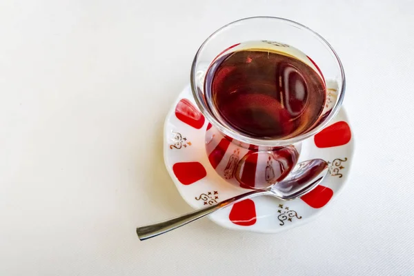 Traditional Turkish Drink Turkish Tea Glass Cup — Stock Photo, Image