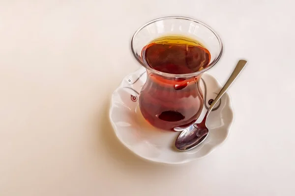 Traditional Turkish Drink Turkish Tea Glass Cup — Stock Photo, Image