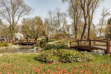 emirgan,istanbul,türkiye-6 Nisan 2019. Emirgan Parkı, Emirgan'da bulunan tarihi bir şehir parkıdır. Emirgan Parkı'nda Uluslararası İstanbul Lale Festivali ve Genel Görünüm .