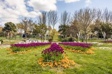 florya,istanbul,türkiye-mart 30,2019. Florya sosyal tesislerinden ve İstanbul'daki halk parkından genel görünüm.