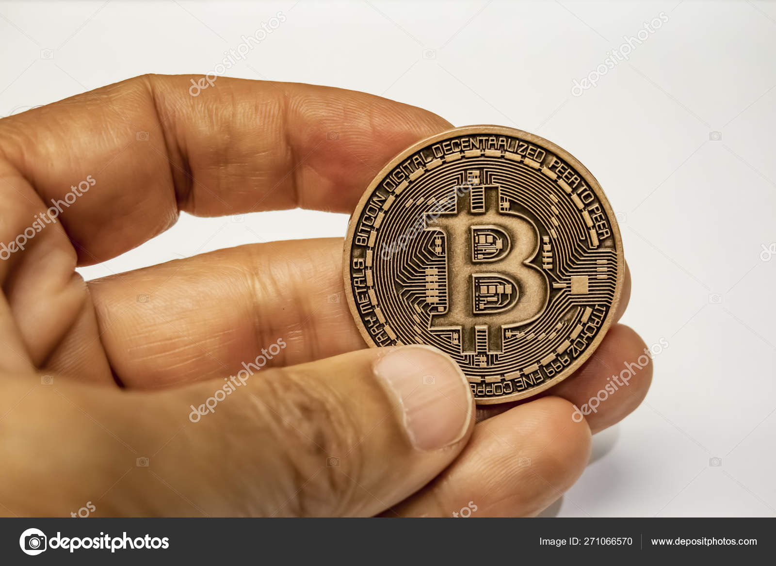 Cyripto Money Mining Close Physical Bitcoin Coin Stock Editorial - 