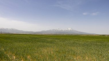 Aksaray,Türkiye-Mayıs 30,2019.Hasan Dağı, Türkiye'nin güneyinde (Aksaray'ın güneyinde) iki katlı güzel bir stratovolkandır.).