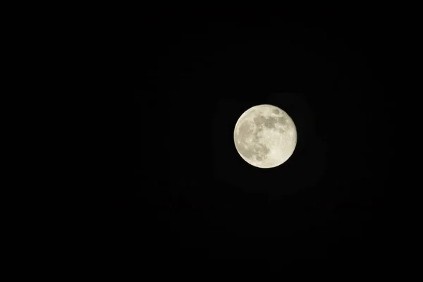 Pleine Lune Dans Ciel Nocturne Clair Lune — Photo