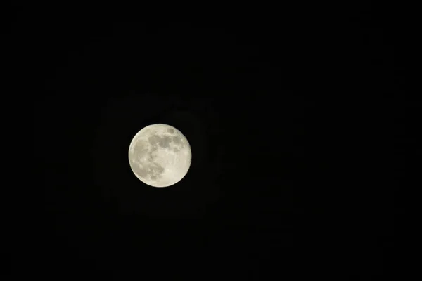 Luna Piena Nel Cielo Notturno Chiaro Luna — Foto Stock