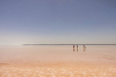 Tuz Gölü,Ankara; Türkiye-28 Mayıs 2019.Tuz Gölü Türkiye'nin ikinci büyük gölü ve dünyanın en büyük hipersaline göllerinden biridir. Yaz sezonunda Tuz Gölü'nden manzara .