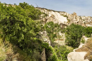 Göreme,Nevşehir,Türkiye- 29 Mayıs 2019.Türkiye'nin Unesco Dünya Mirası listesinde yer alan Göreme Açık Hava Müzesi, Kapadokya güzergahının vazgeçilmez duraklarından biridir. Göreme açık hava müzesinden genel görünüm.