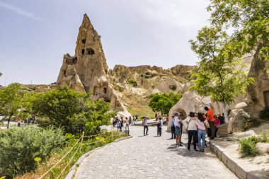 Göreme,Nevşehir,Türkiye- 29 Mayıs 2019.Türkiye'nin Unesco Dünya Mirası listesinde yer alan Göreme Açık Hava Müzesi, Kapadokya güzergahının vazgeçilmez duraklarından biridir. Göreme açık hava müzesinden genel görünüm.