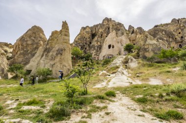 Göreme,Nevşehir,Türkiye- 29 Mayıs 2019.Türkiye'nin Unesco Dünya Mirası listesinde yer alan Göreme Açık Hava Müzesi, Kapadokya güzergahının vazgeçilmez duraklarından biridir. Göreme açık hava müzesinden genel görünüm.