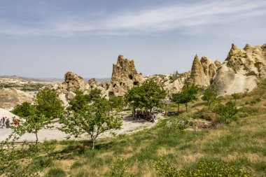 Göreme,Nevşehir,Türkiye- 29 Mayıs 2019.Türkiye'nin Unesco Dünya Mirası listesinde yer alan Göreme Açık Hava Müzesi, Kapadokya güzergahının vazgeçilmez duraklarından biridir. Göreme açık hava müzesinden genel görünüm.