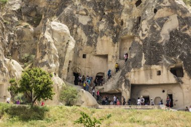 Göreme,Nevşehir,Türkiye- 29 Mayıs 2019.Türkiye'nin Unesco Dünya Mirası listesinde yer alan Göreme Açık Hava Müzesi, Kapadokya güzergahının vazgeçilmez duraklarından biridir. Göreme açık hava müzesinden genel görünüm.