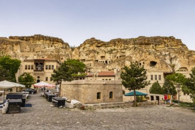 Ürgüp,Nevşehir-29 Mayıs 2019.Ürgüp, Türkiye'nin Orta Anadolu bölgesine bağlı Nevehir ilinin turistik ilçesi. Tarihi ev ve binalarile Ürgüp'ten genel görünüm.