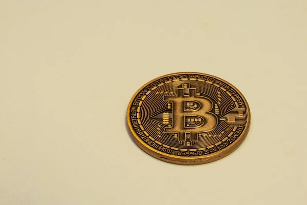 Cyripto Dinero Minería Cerrar Moneda Bitcoin Física — Foto de Stock