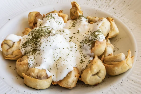 Manti Est Des Plats Traditionnels Turcs Préférés Manti Est Très — Photo