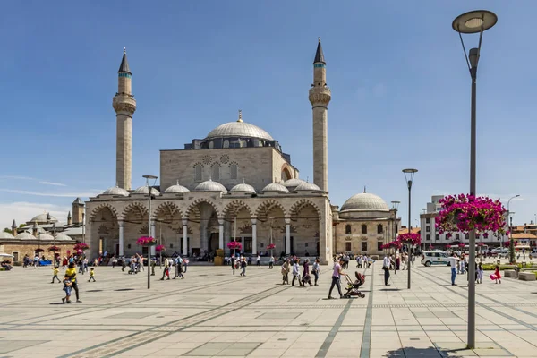 Konya Turkey June 2019 Mevlana Museum Known Green Mausoleum Green — Stock Photo, Image