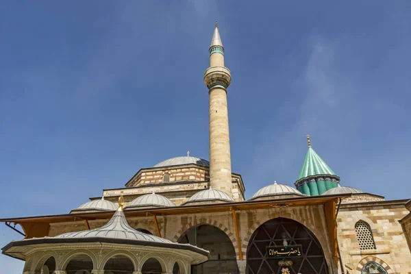 Konya Törökország Június 2019 Mevlana Múzeum Néven Ismert Zöld Mauzóleum — Stock Fotó