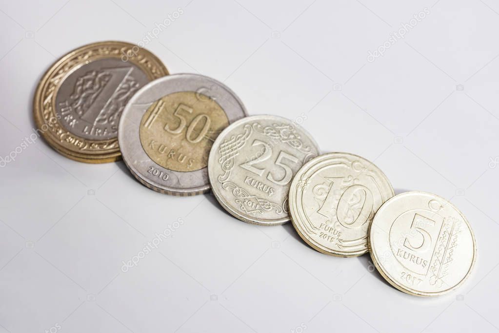 close up turkish metal coins
