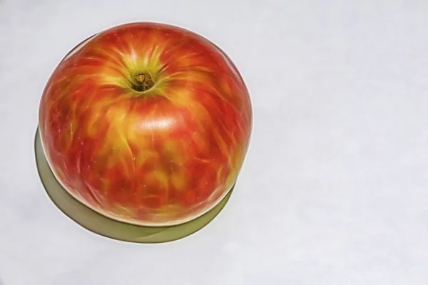 Beyaz Zemin Üzerine Kırmızı Elma Kadar Kapatın — Stok fotoğraf