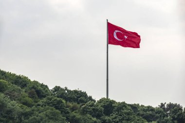 Bosporus, İstanbul, Türkiye-18 Mayıs 2019. İstanbul, Bosporus size eski şehir, Kız Kulesi, asma köprü, tekneler, Şehir Hatları feribot, cami, tarihi ve modern binalar ile harika bir doğa ve şehir manzarası sunar.