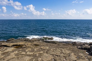 istanbul,turkey-july 28,2019.stanbul,Boğaziçi size karadeniz e yakın Rumeli Feneri denizinden manzara ile harika bir doğa ve şehir manzarası sunar.