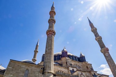 Edirne,Türkiye-4 Ağustos 2019.Selimiye Camii, Edirne'de bulunan bir Osmanlı camisidir. Selimiye Camii'nden genel görünüm.